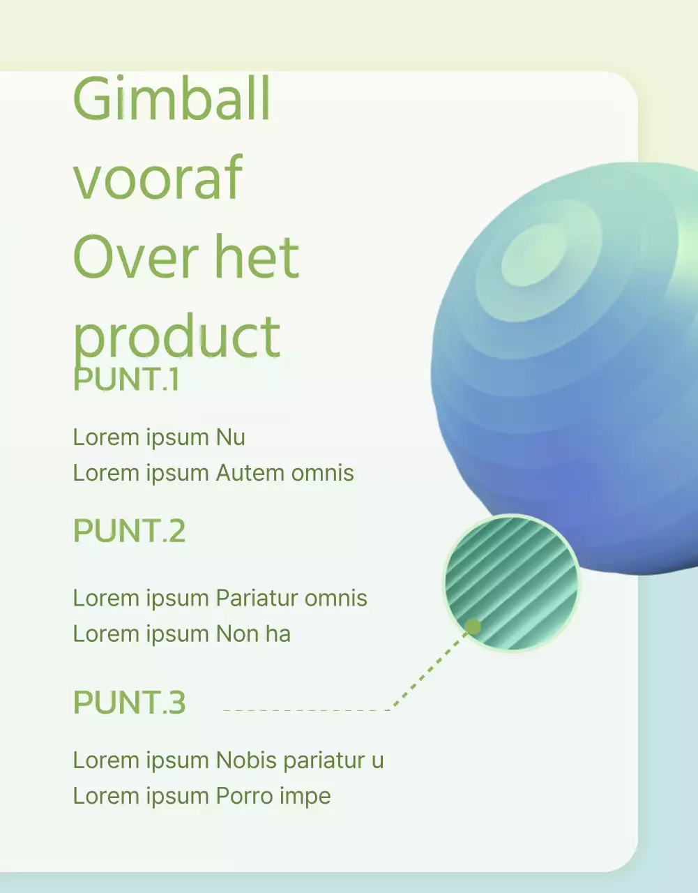 Maak kennis met het artistieke paarse, limoengroene en blauwe gymnastiekbaltoestel