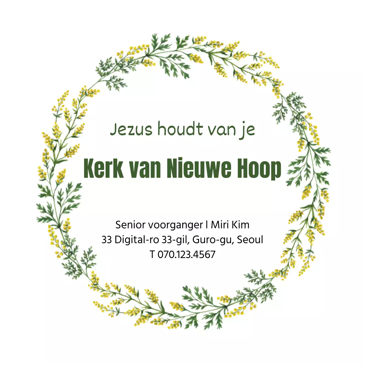 Groen Vintage Illustratie Frame Kerk