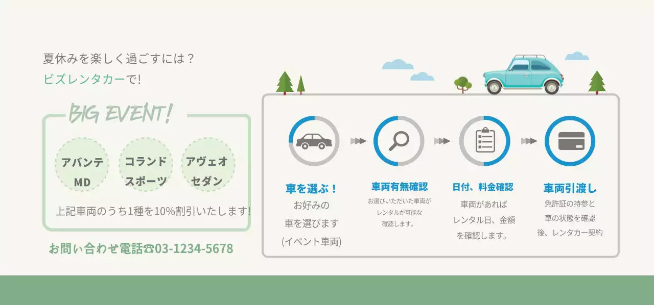 ビーズのレンタカーチケット