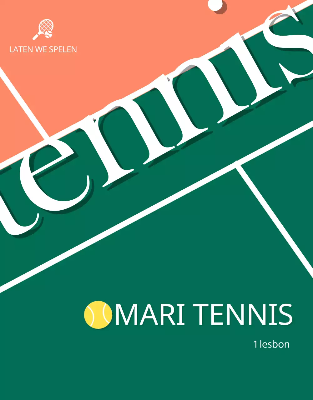 Details van de groene moderne tennispas voor één dag