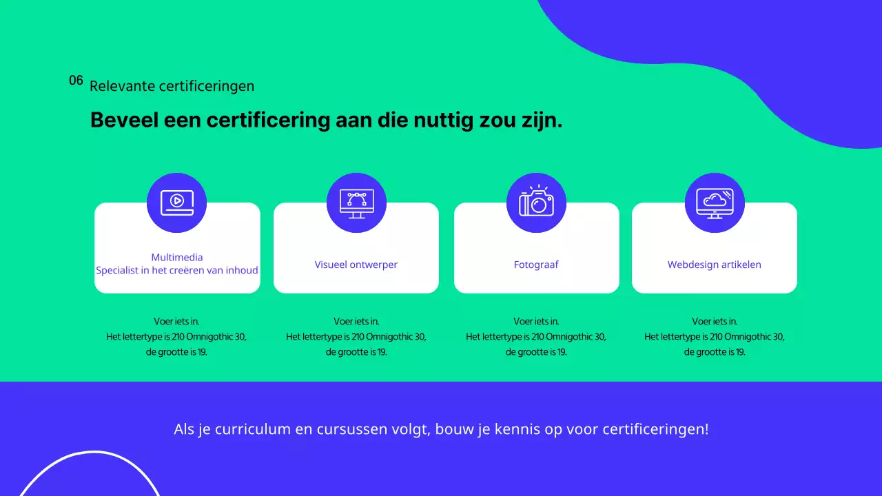 Een moderne blauw-witte presentatie van de afdeling public relations van een universiteit