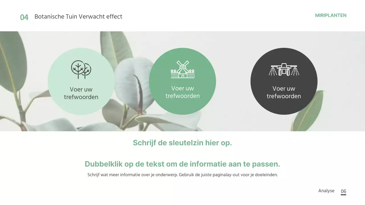 Groen en wit thema plantensjabloon