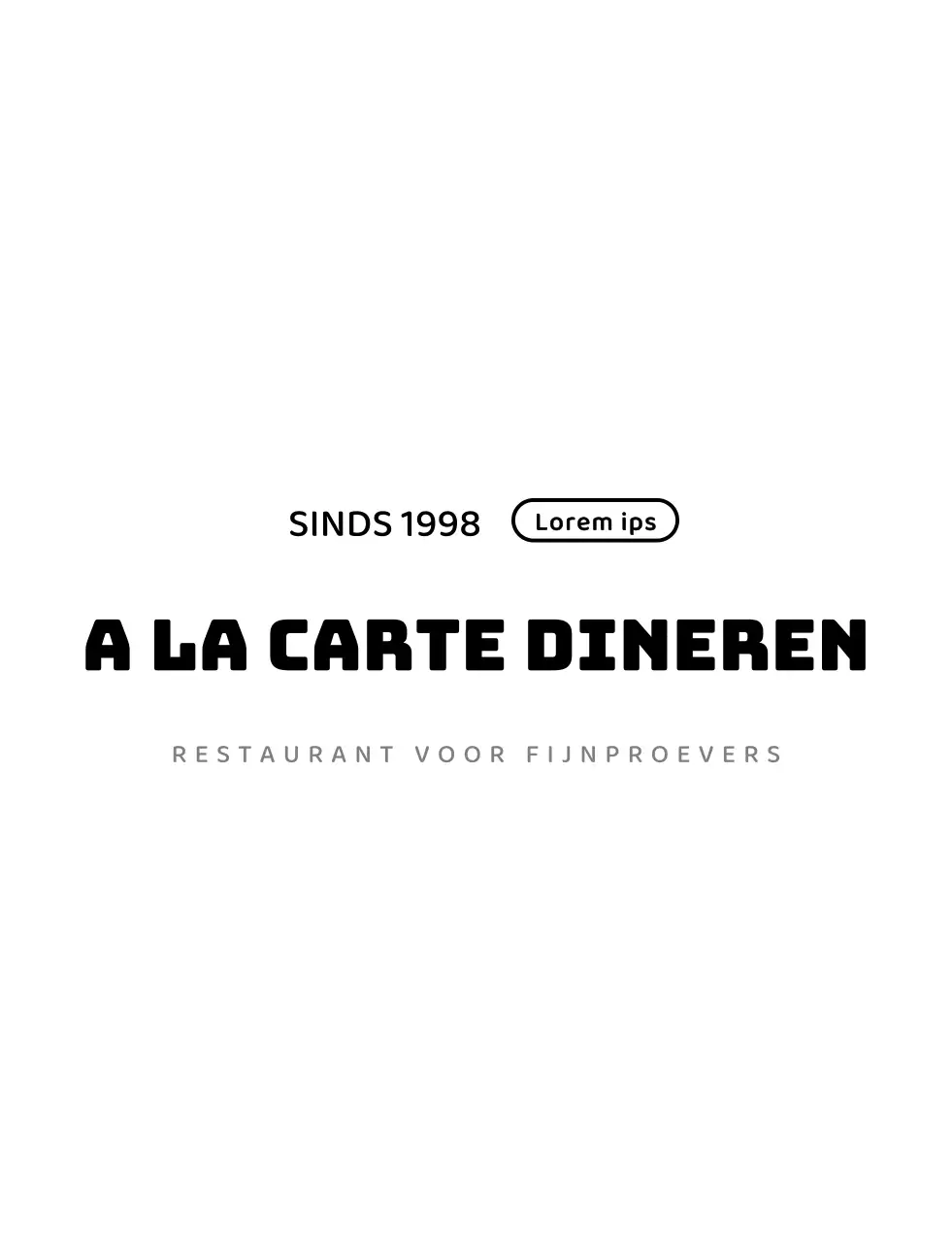 Eenvoudig restaurantlogo in wit en zwart