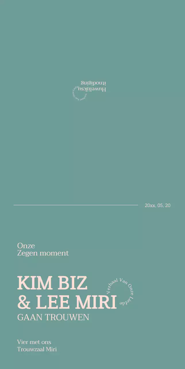 Eenvoudige huwelijksuitnodigingen in pastelkleuren