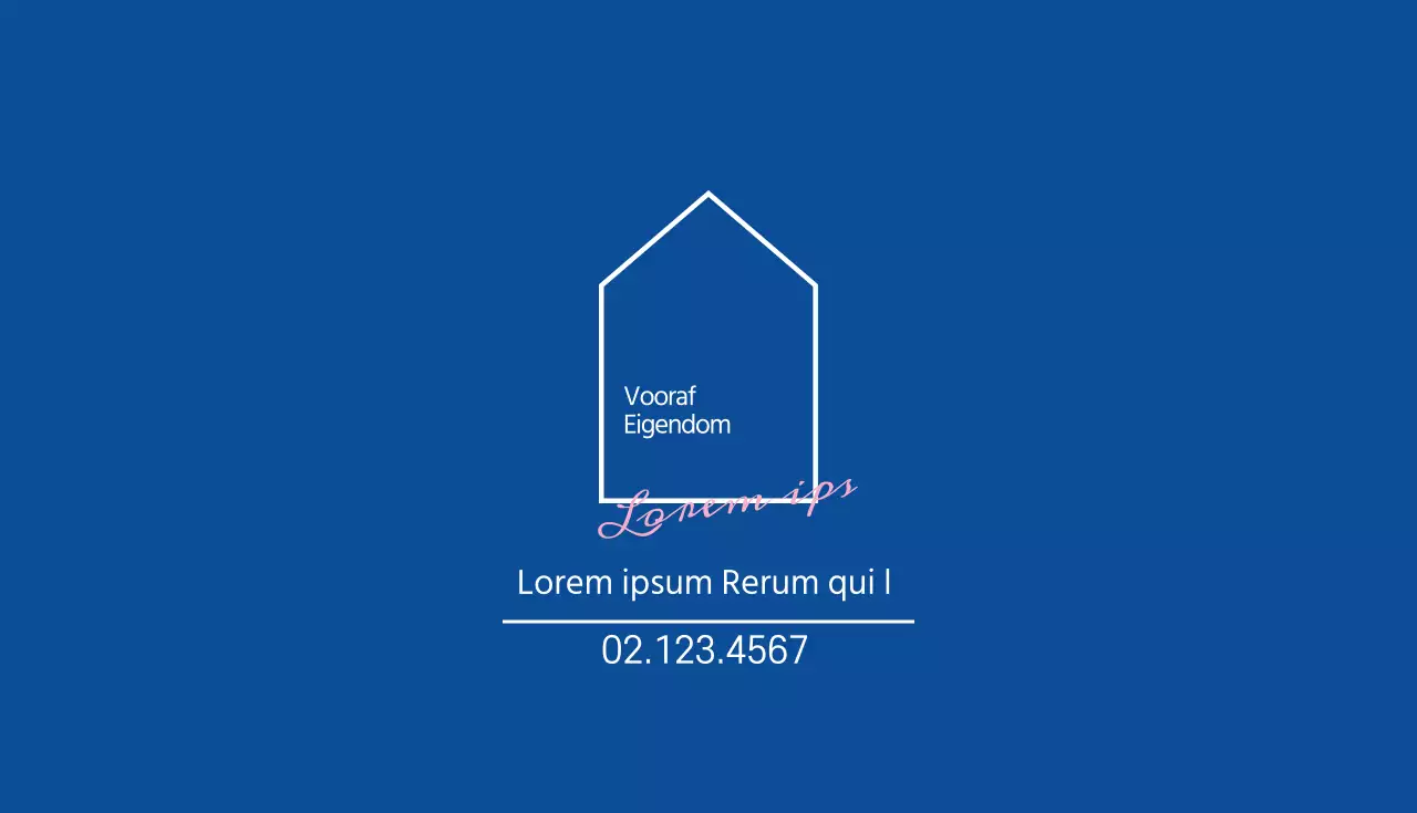 Blauwe illustratie logo onroerend goed visitekaartje