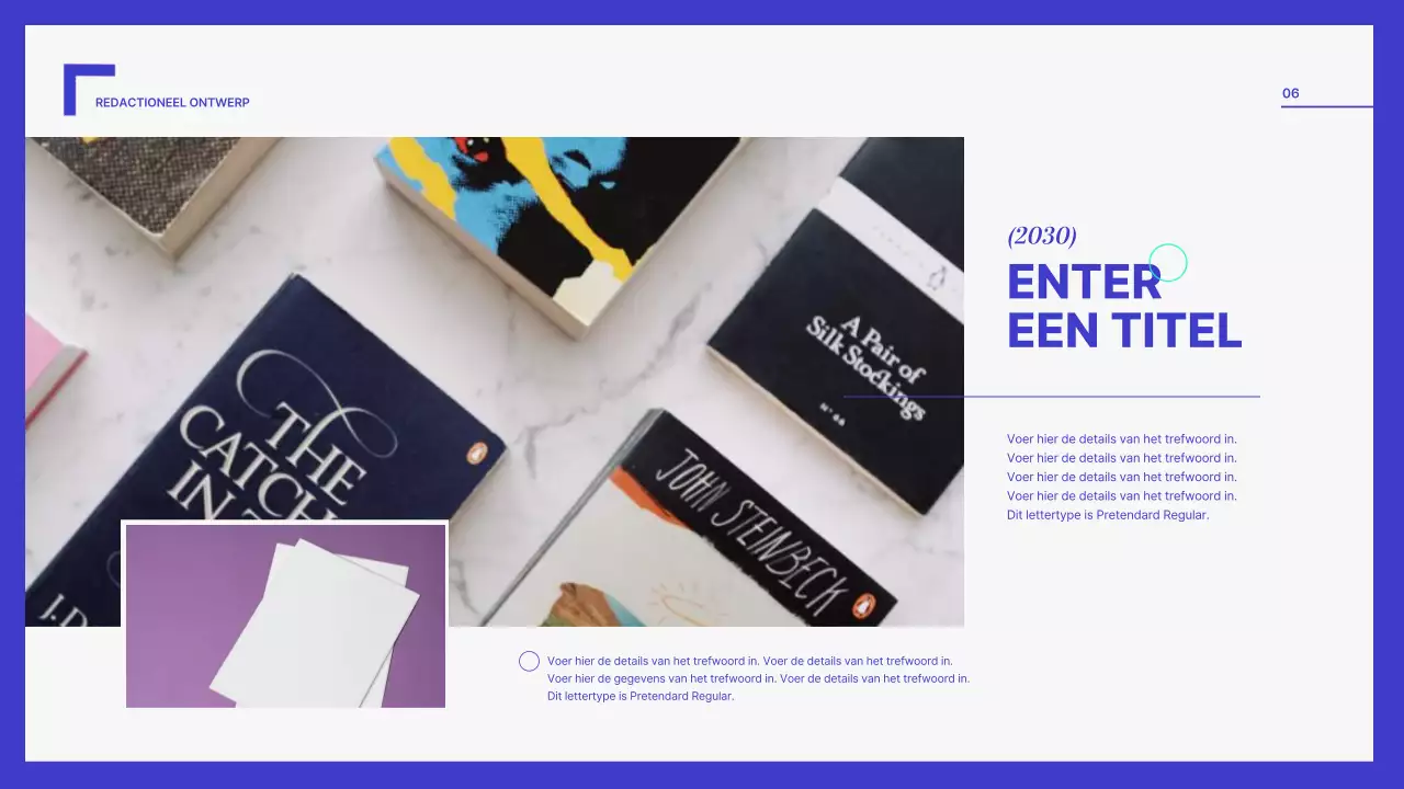 Een eenvoudige portfolio in blauw en wit