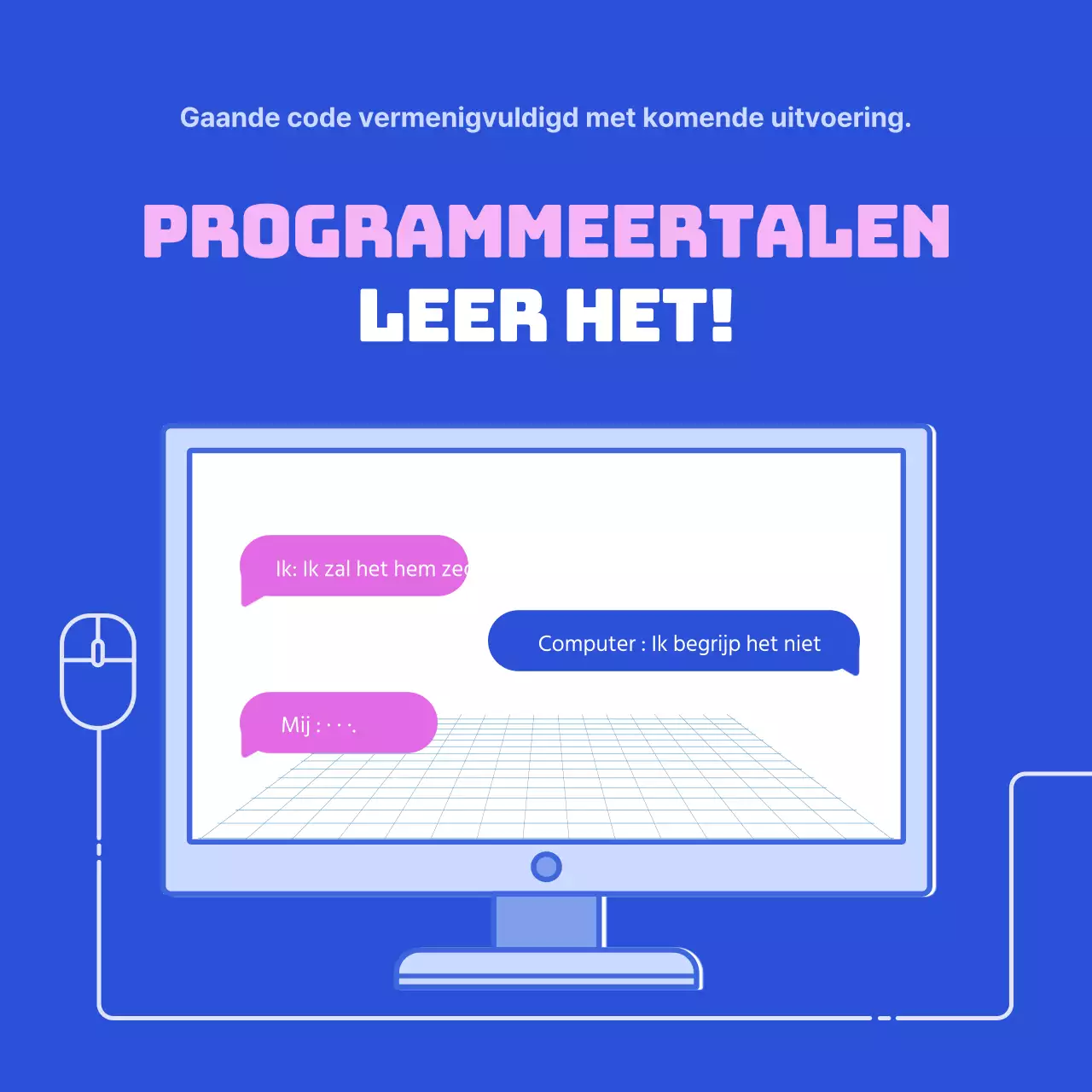Verken programmeertalen met hoge verzadiging in blauw en roze