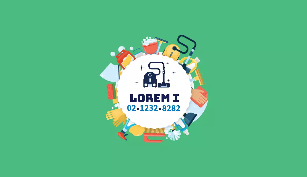 Groene illustratie schattige schoonmaakservice schoonmaakbevordering