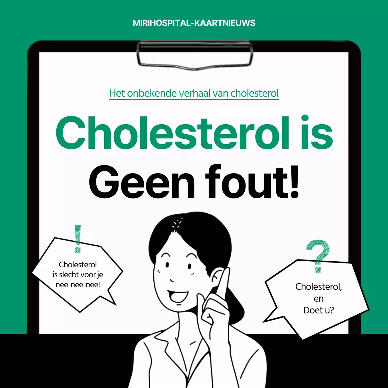 Cholesterol feiten in groene en zwarte kaartNieuws