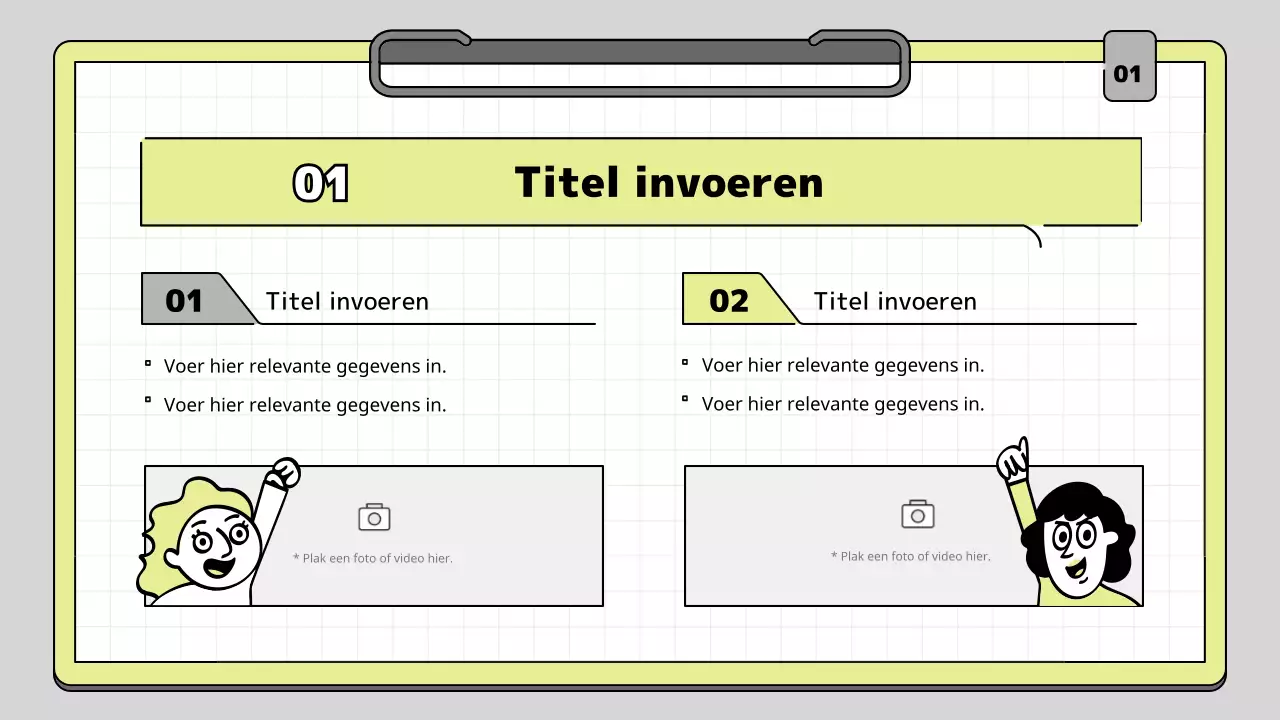 Klembord concept educatieve presentatie kit in lime en wit
