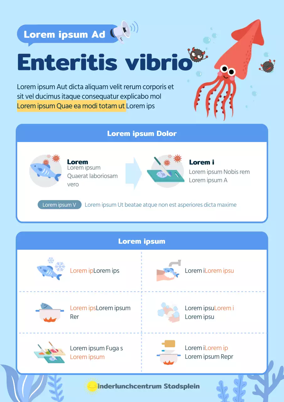 Blue's Natuurlijke Enteritis Vibrio Waarschuwingsgids voor voedselvergiftiging