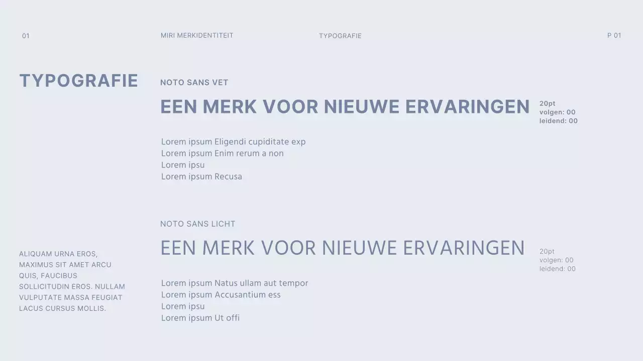 donkergrijs lichtblauw rasterconcept eenvoudige merkrichtlijn