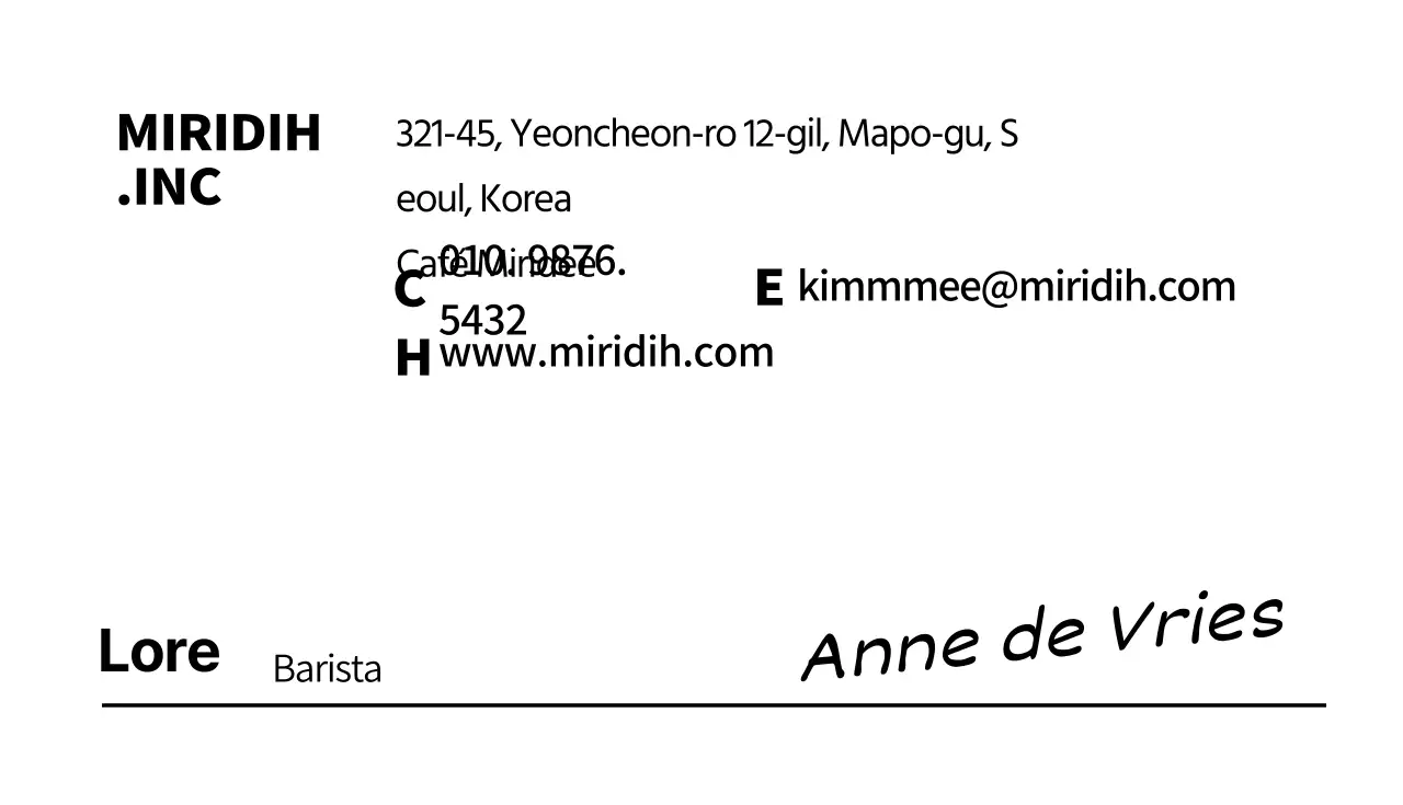 Café visitekaartjes