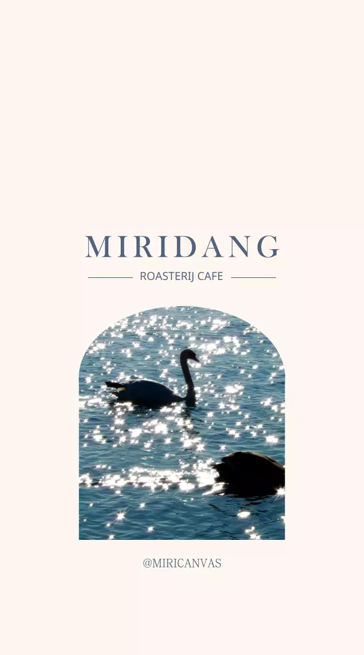 Emotionele fotolay-out in wit en blauw om een café te promoten