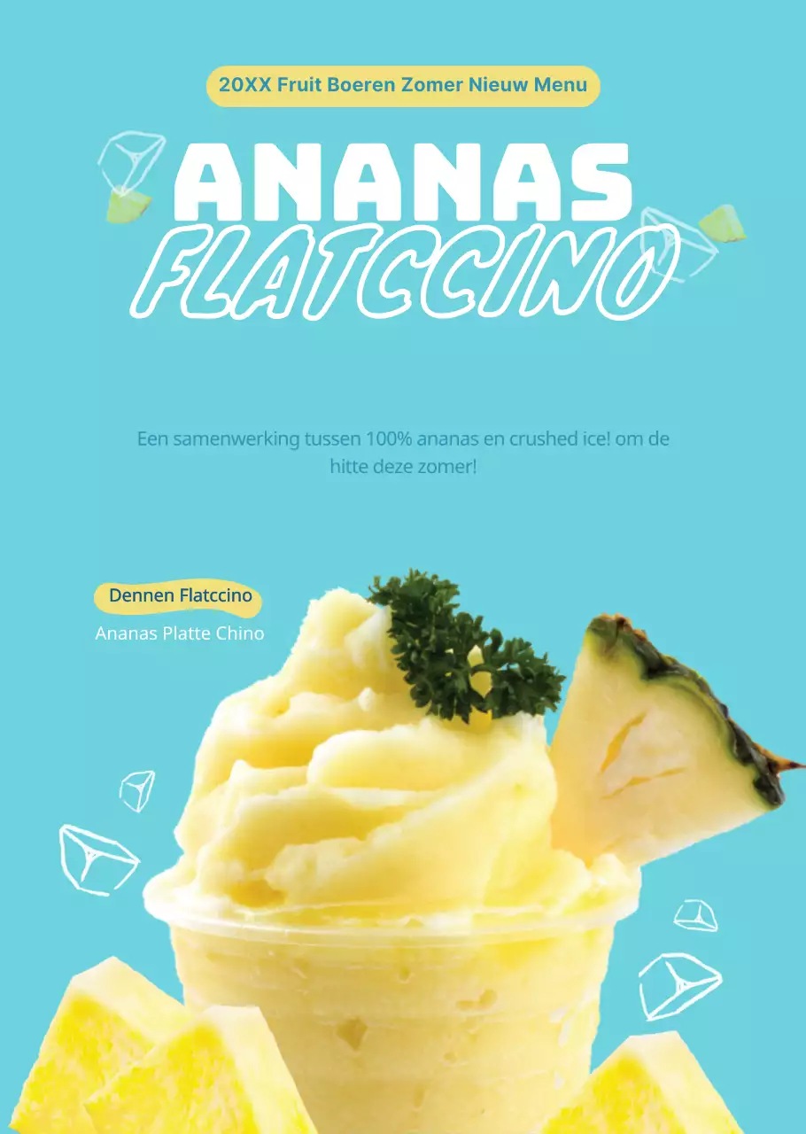 Tekenende ananas smoothie