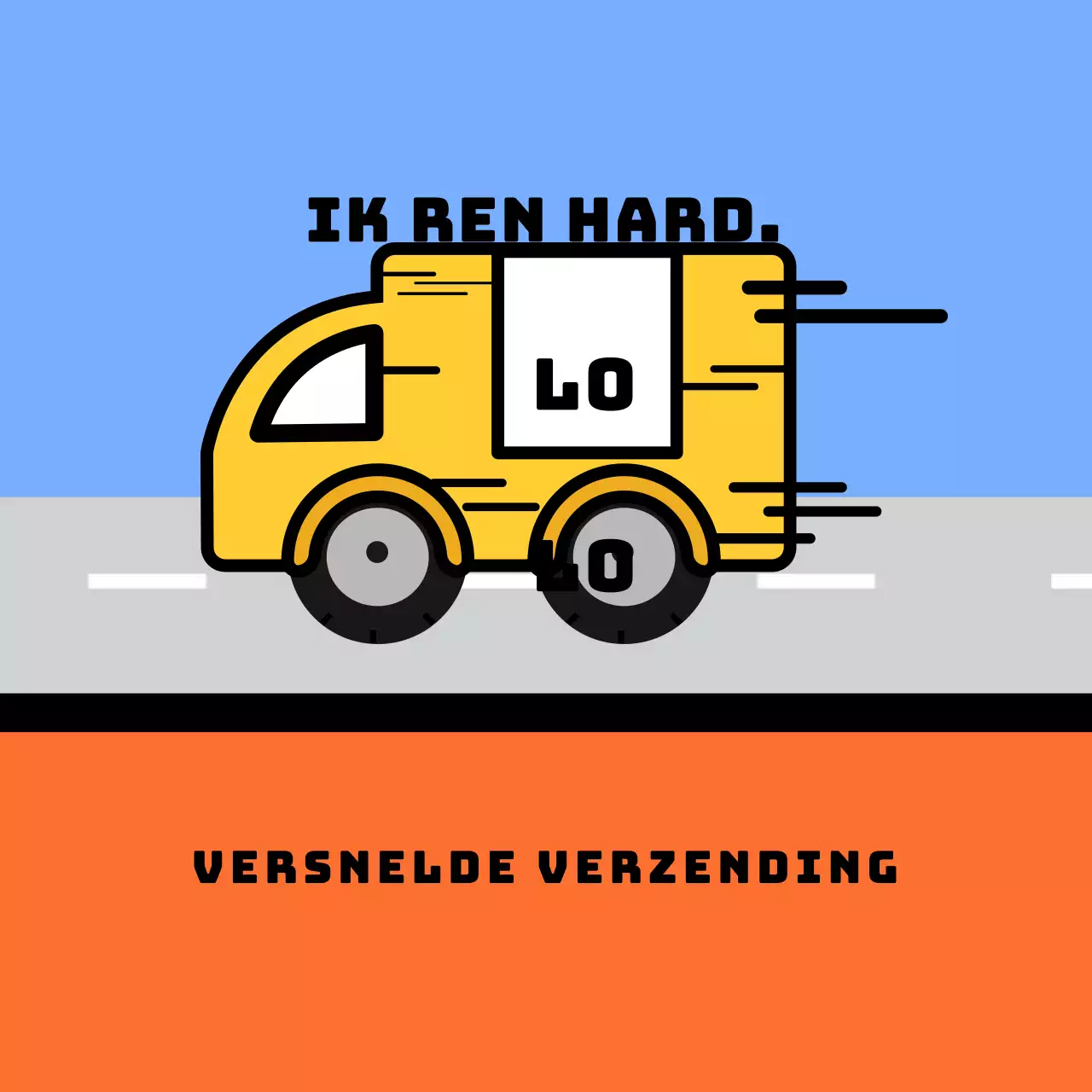 Vierkante verzendsticker
