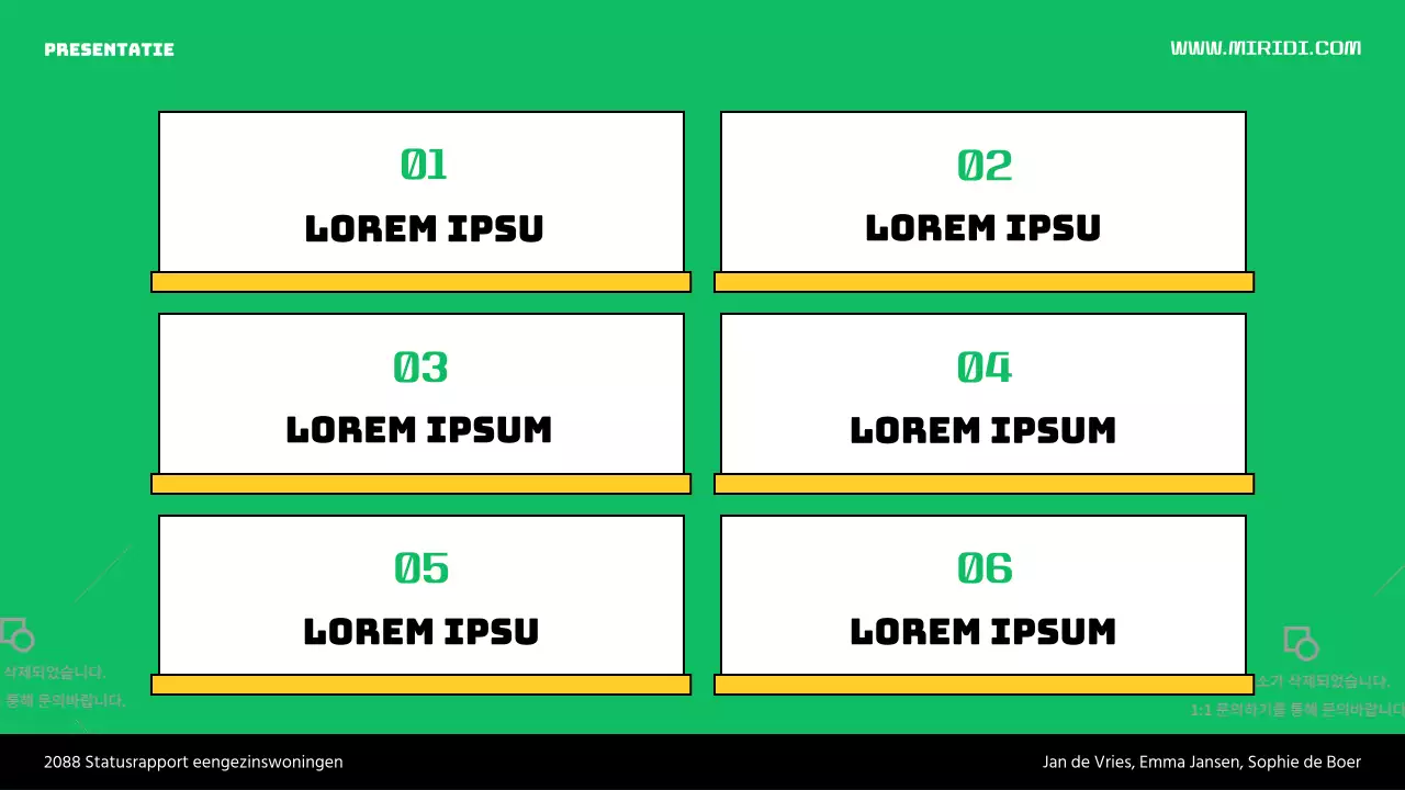 Introductie van het schattige groene en gele huis illustratie thema voor één persoon