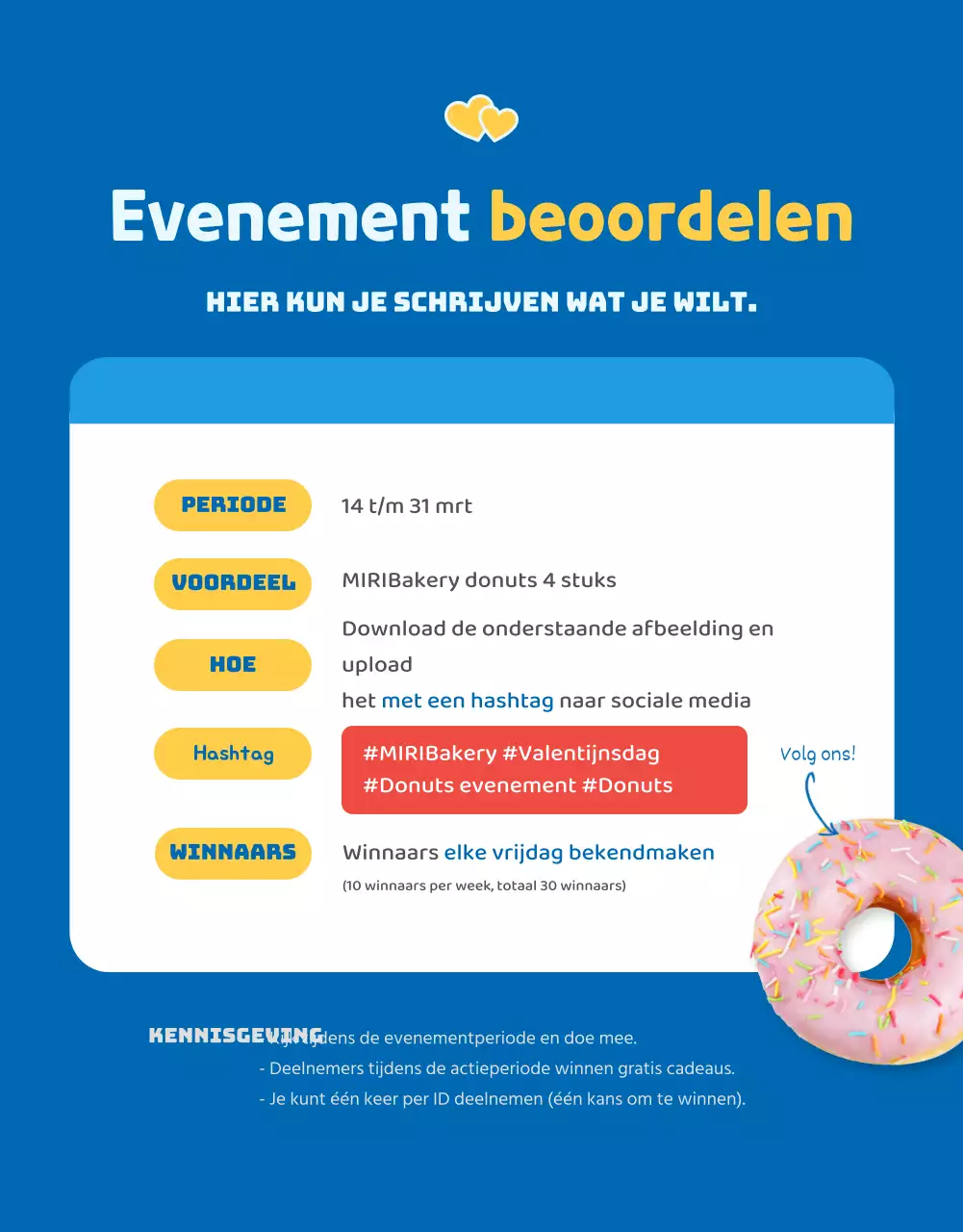 Donuts verkopen met een leuk blauw concept