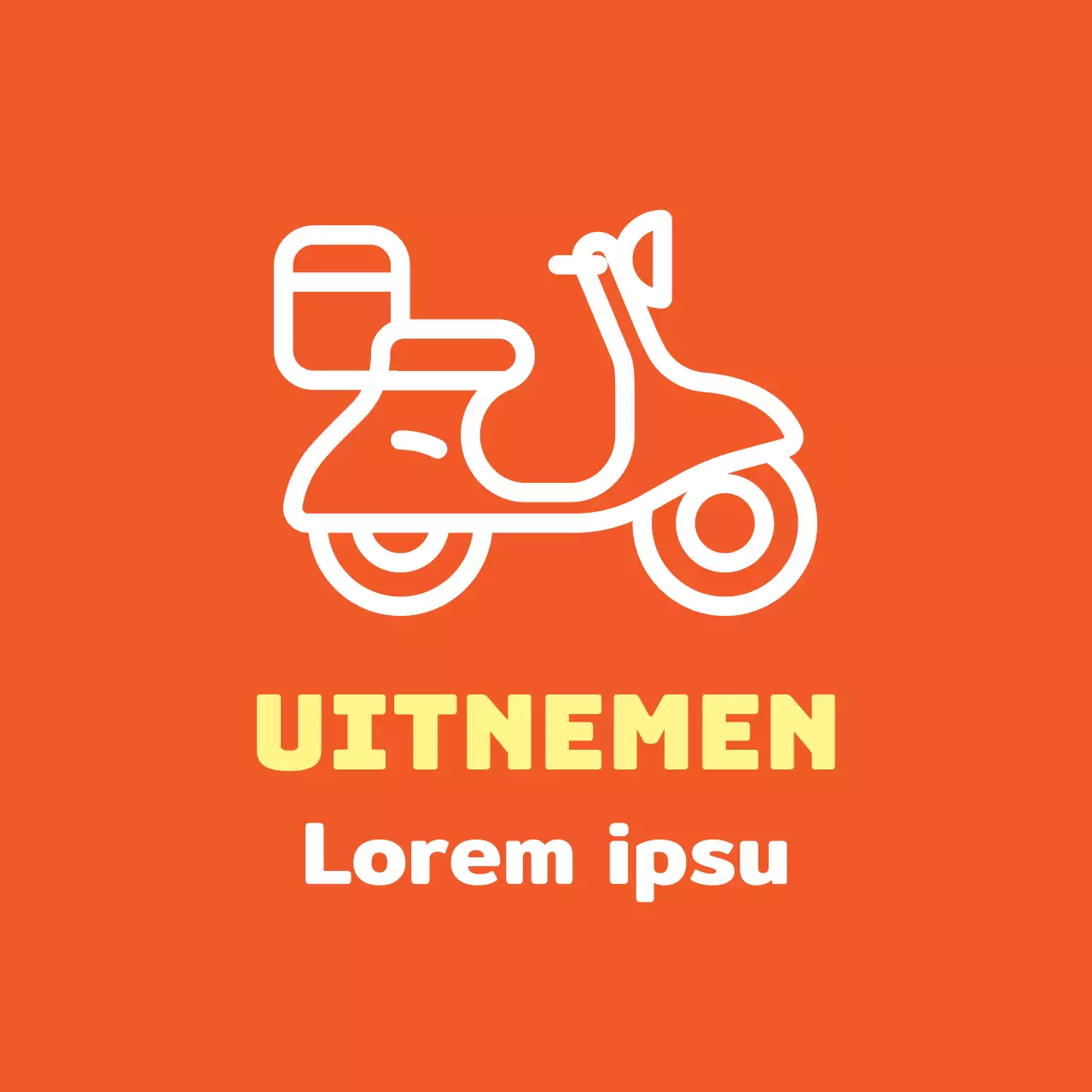 Oranje-geel geïllustreerd etiket voor in de winkel