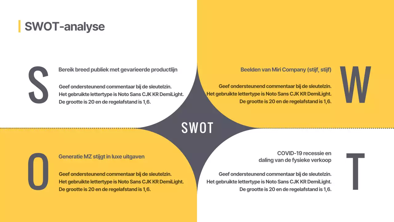 On-trend stage branding voorstel in grijs en geel