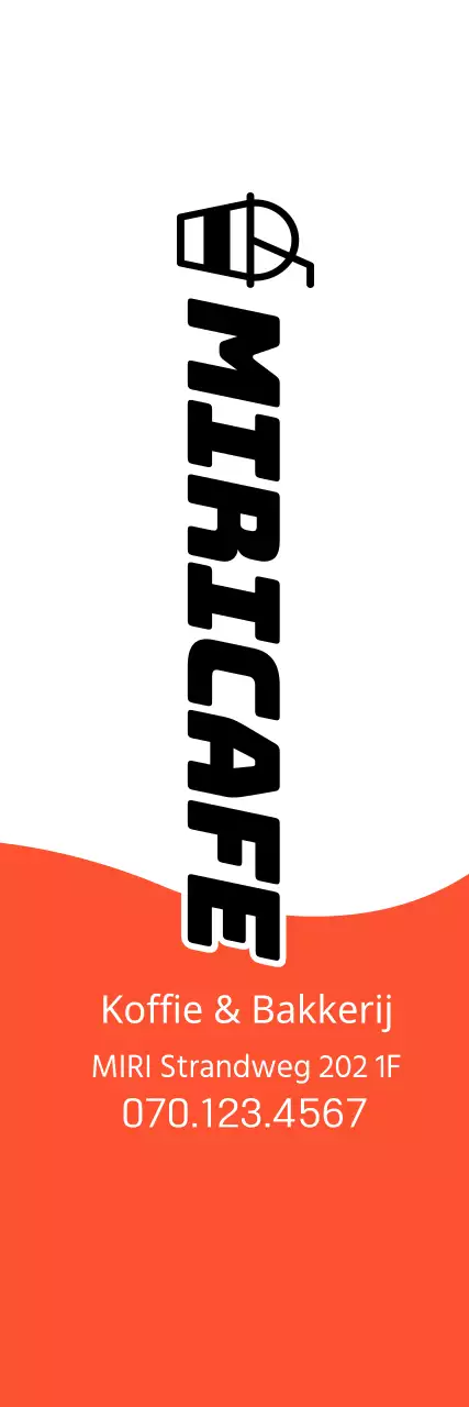 Een café en bakkerij promoten met een eenvoudig concept in oranje en zwart