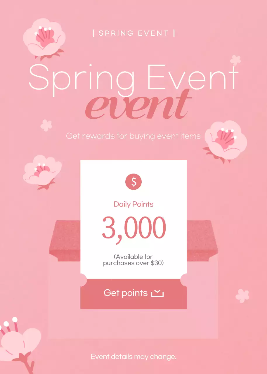 Pink Floral Event Promotion Poster