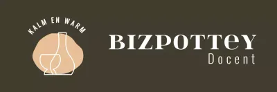 Ontwerp een eenregelig schort met een logo van een pottenbakkersstudio met aardewerk als lijnillustratie