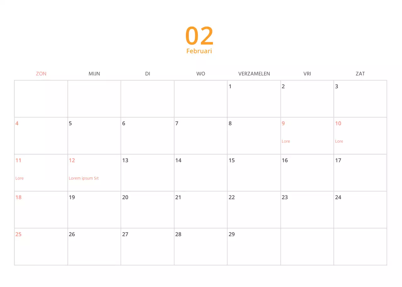 Veelkleurige geïllustreerde kalender