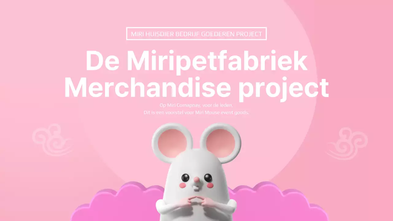 Roze en witte merchandise presentatie
