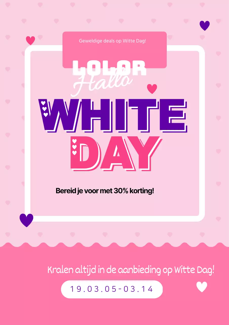 Promoot je Witte Dag-evenement met een schattig roze concept