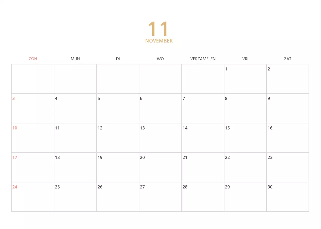 Veelkleurige geïllustreerde kalender