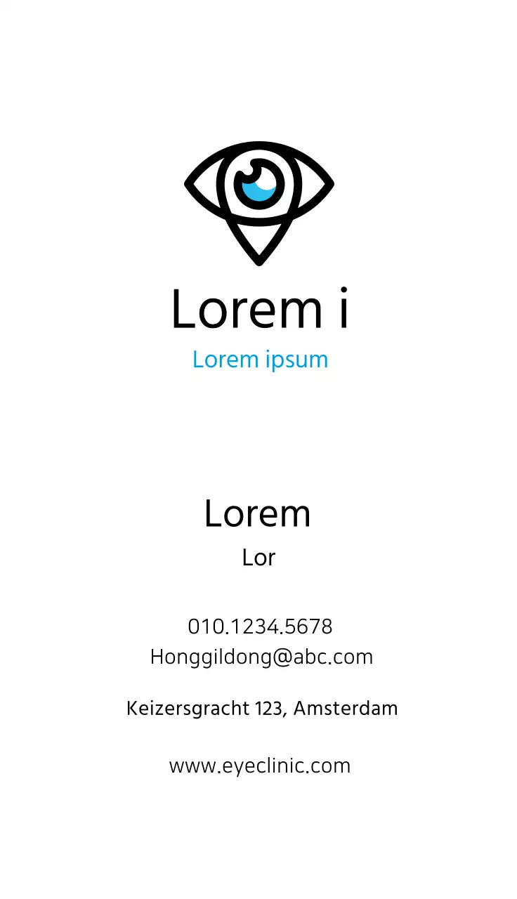 blauwe illustratie eenvoudig ziekenhuis oogheelkunde