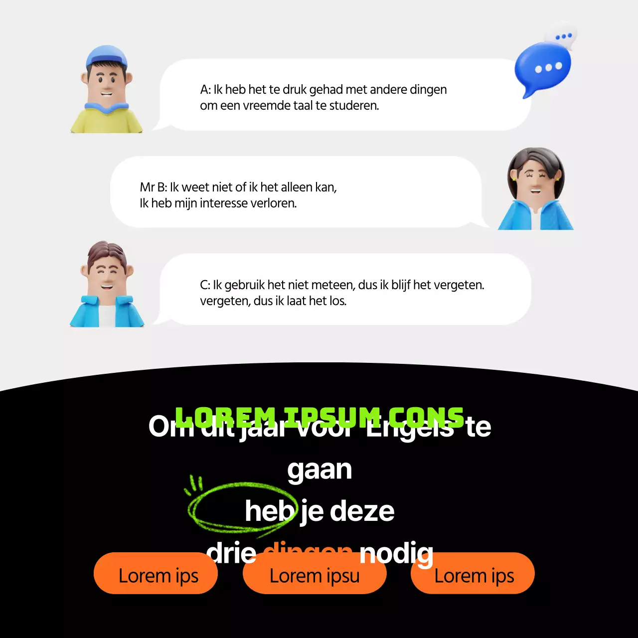 Een eenvoudig challenge-evenement met een zwart 3D-thema (CardNews)