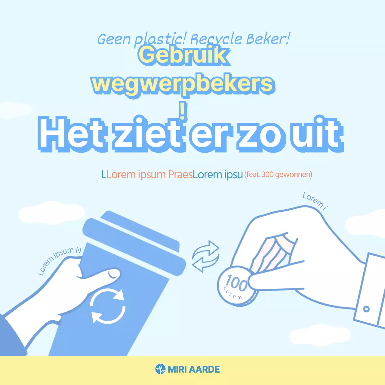 Eenvoudige wegwerpbekers in lichtblauw en felgeelGeleverd door CardNews