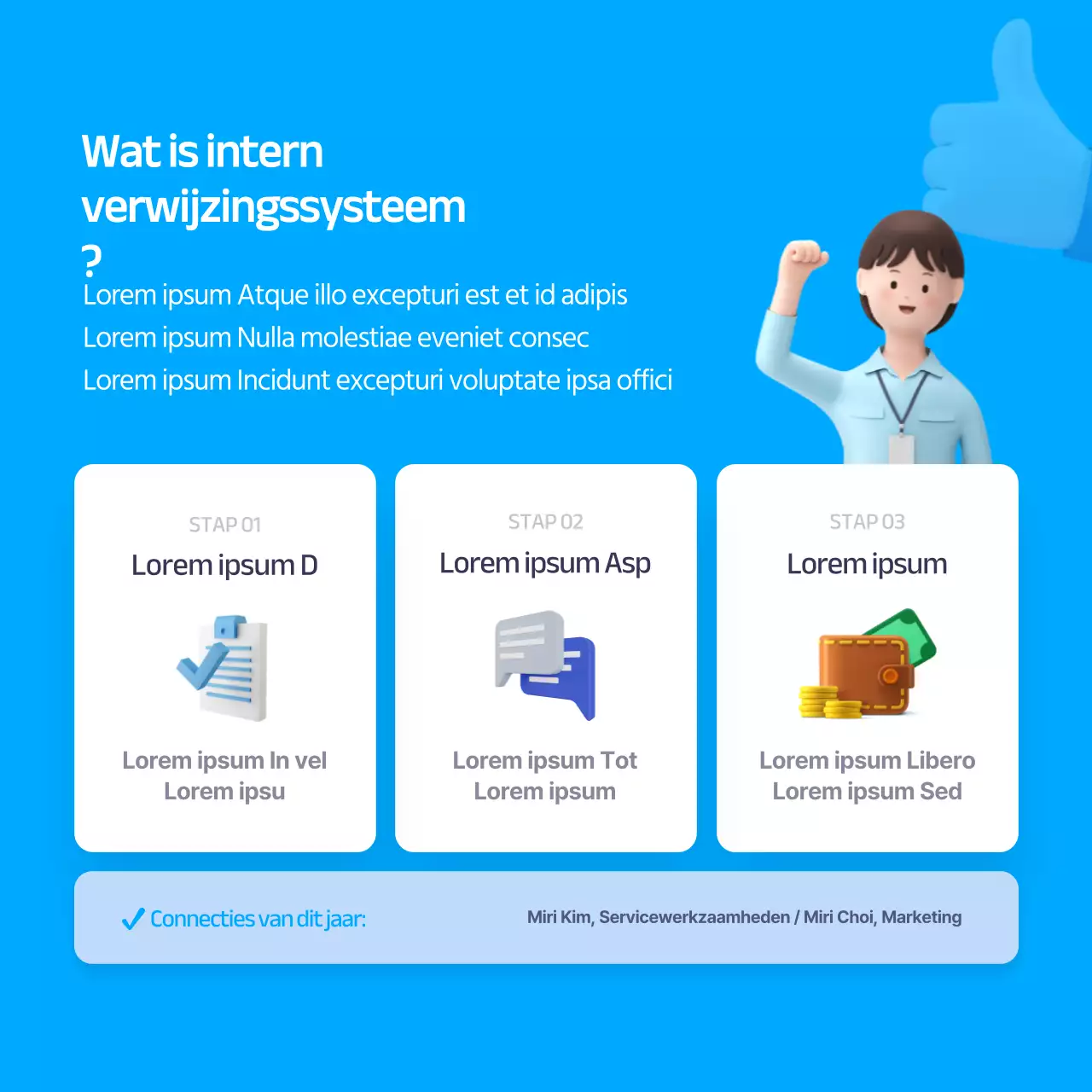 Blauwe 3D-illustratie van een intern verwijzingssysteem