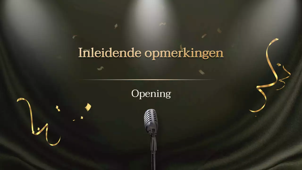 Een gouden en zwarte awards show concept soiree