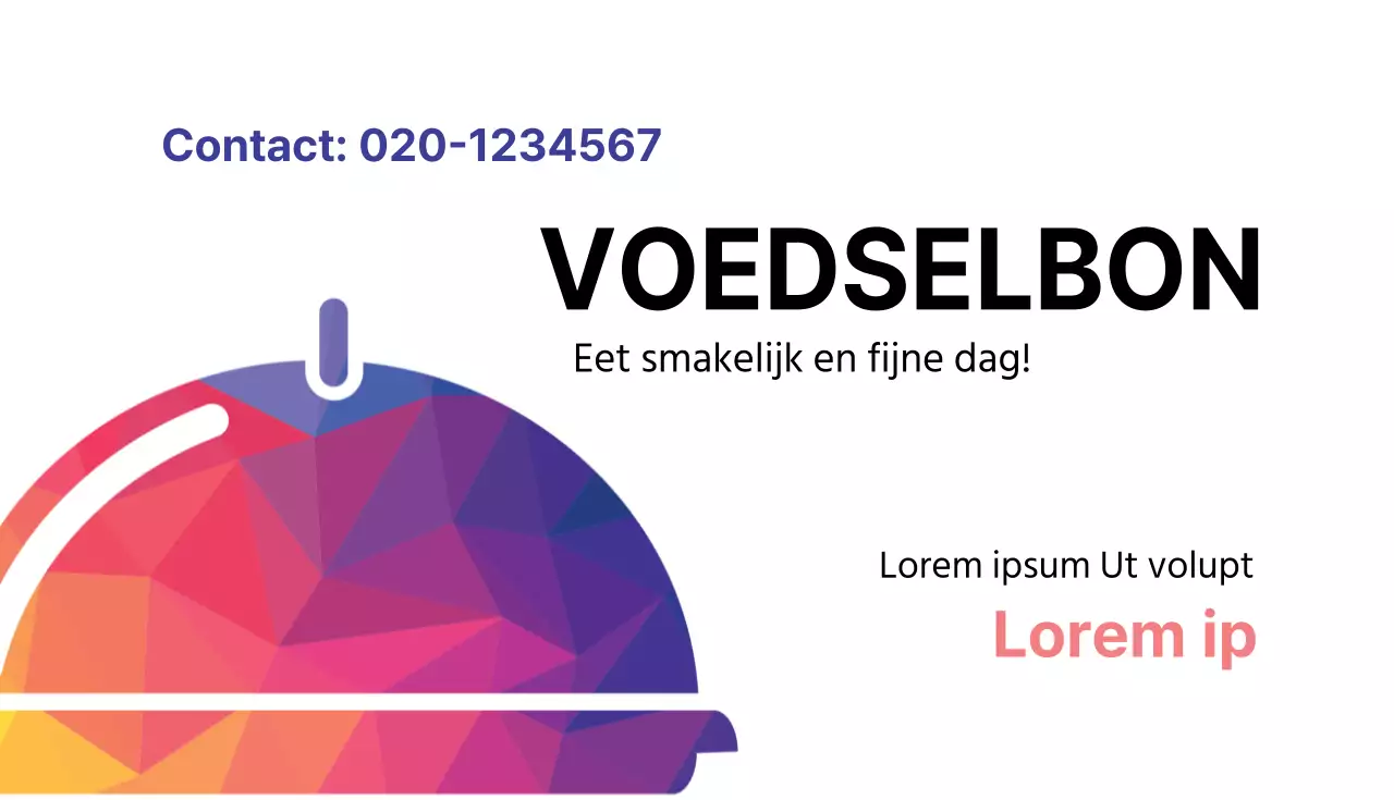 Gratis maaltijdbon voor één persoon