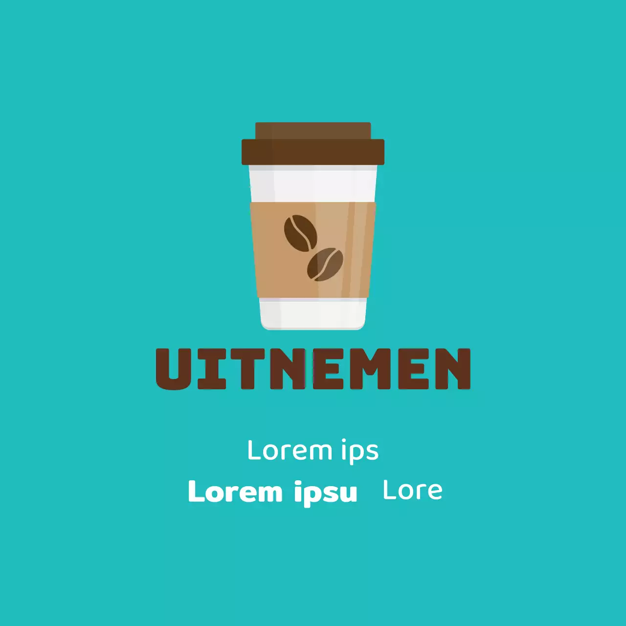 Mintbruin geïllustreerd caféverpakkingsetiket