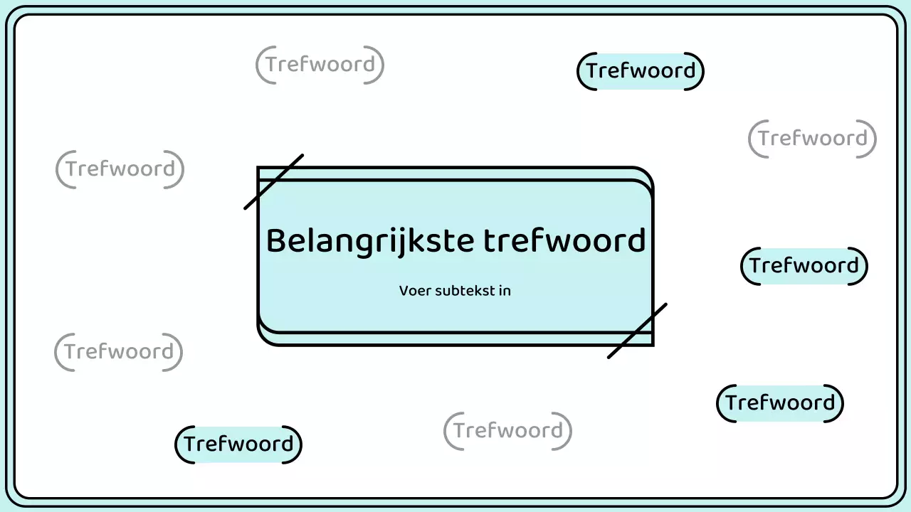 Markeer trefwoorden in een eenvoudige lijnstijl in geel en mint