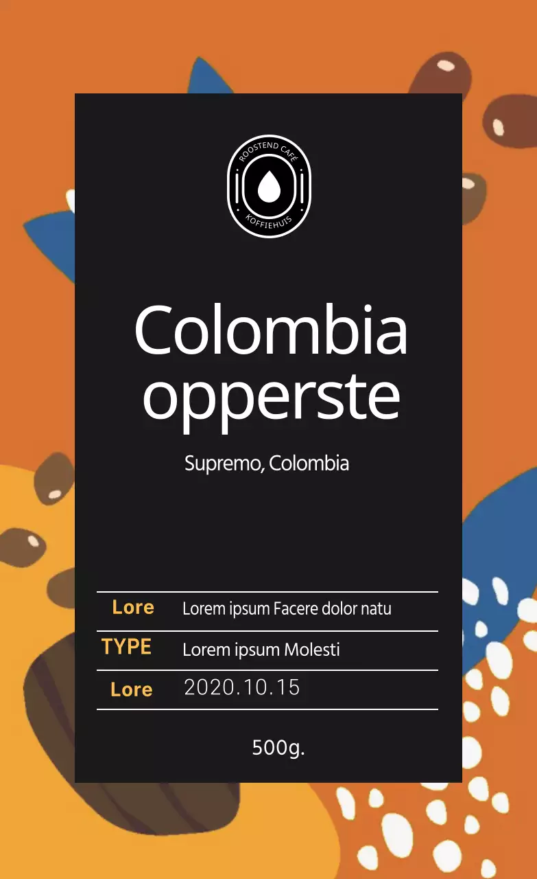 Cafe illustratie bonenlabel 01