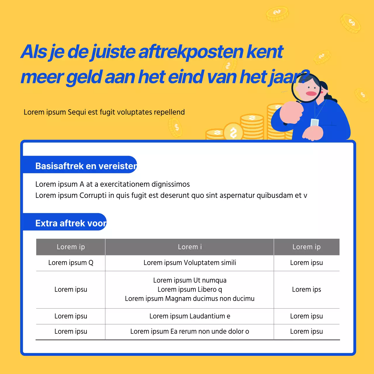 Leuke gele en blauwe eindejaarsinformatie