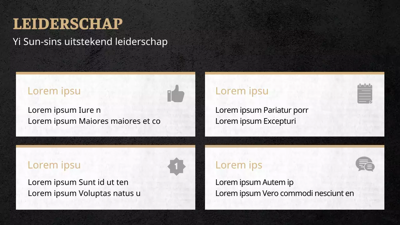 Een traditioneel maar grandioos concept in zwart en goud