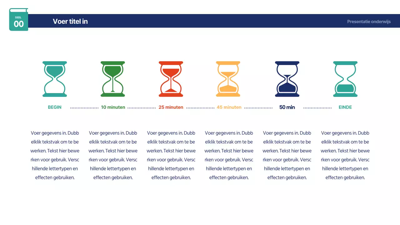 Schattige regenboogkleurige TIMELINE infographic
