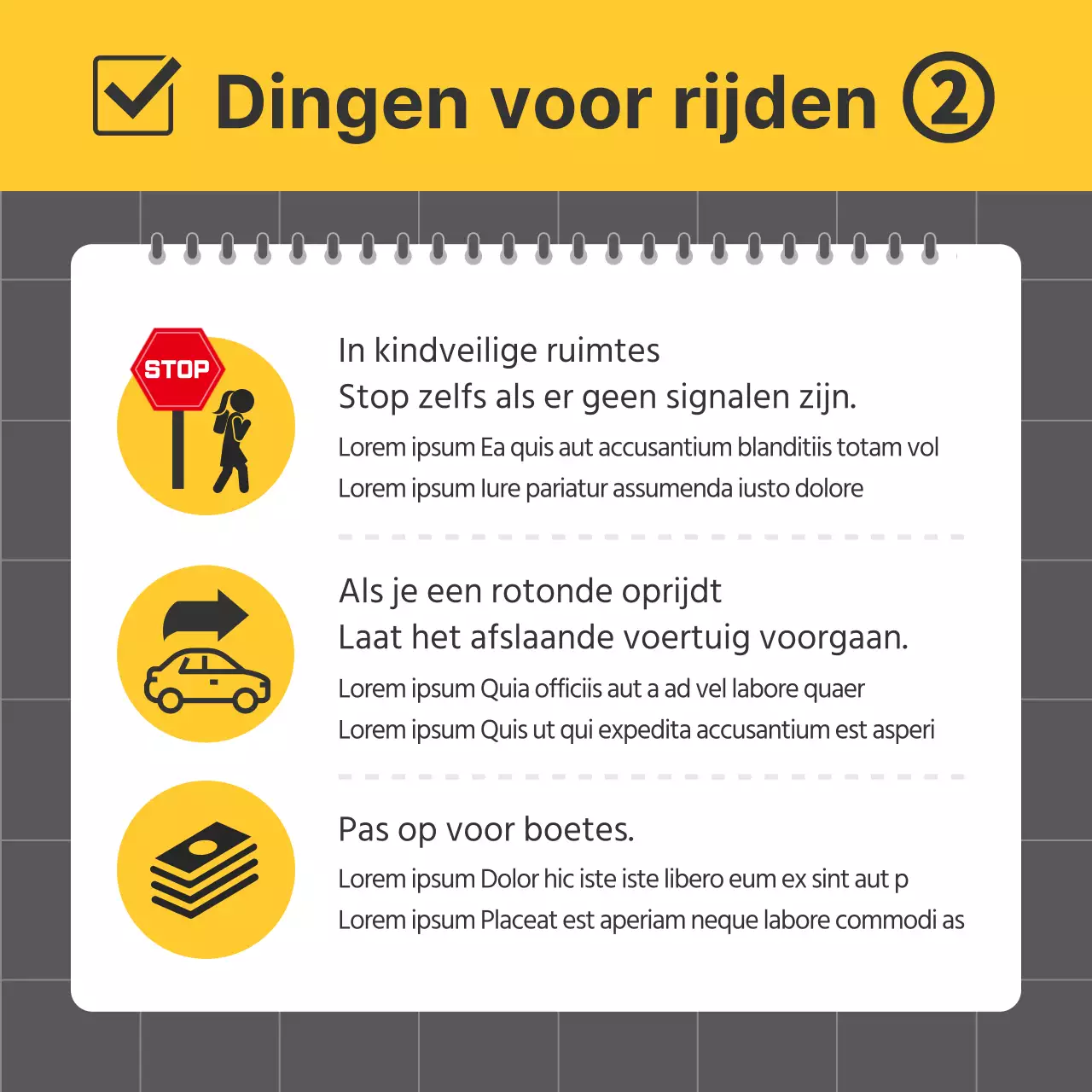 Impactvolle wijzigingen in de verkeerswetgeving in zwart en geel