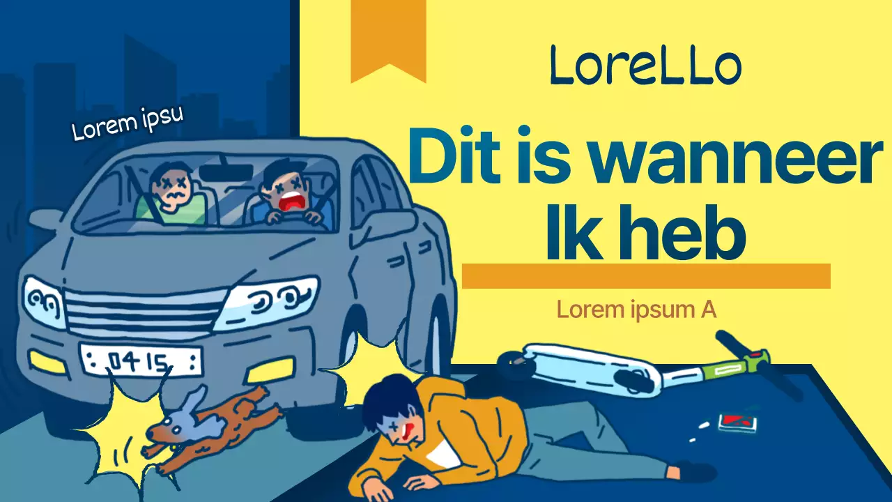 Geel en Blauw Ongevallen Illustratie Concept Advocaat Vertegenwoordiging Zaak