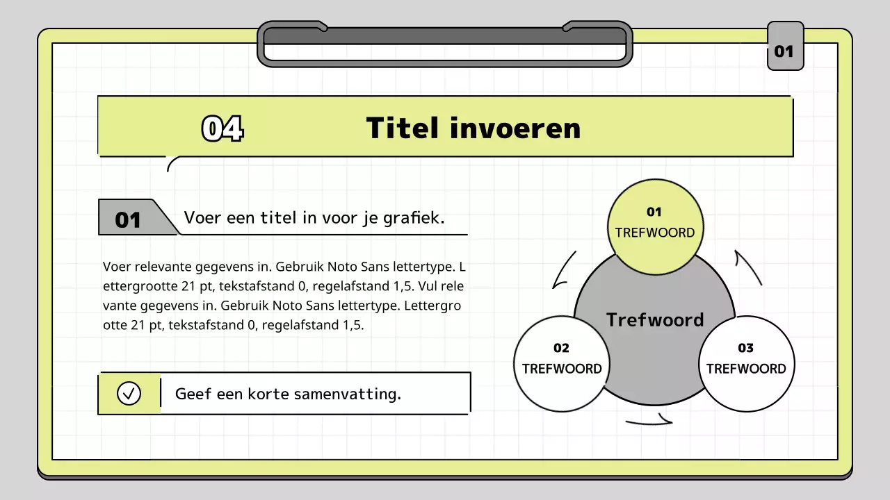 Klembord concept educatieve presentatie kit in lime en wit