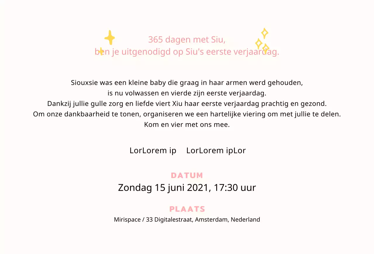 Roze verjaardagskaart