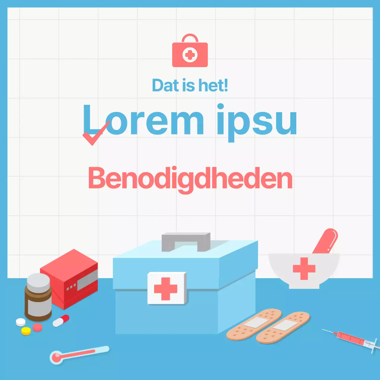 EHBO-kaart in lichtblauwNews Design