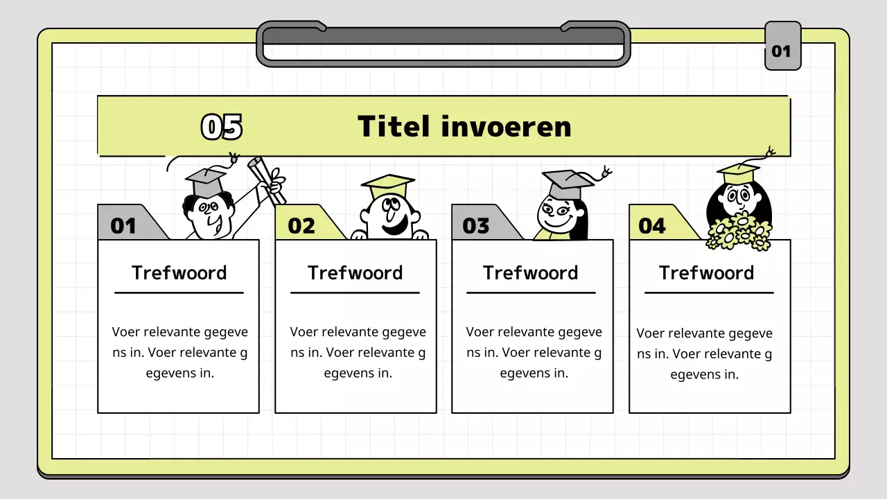 Klembord concept educatieve presentatie kit in lime en wit