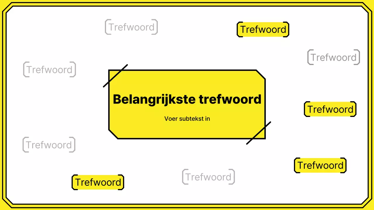 Markeer trefwoorden in een eenvoudige lijnstijl in geel en mint